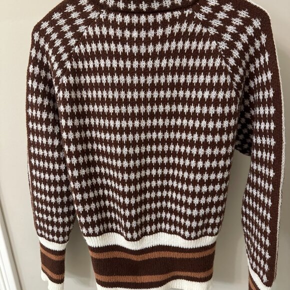 Multicolor Casual Women's Pattern Zippered Knitted Stand Collar Cardigan - Picture 3 of 3